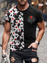 Herren Poker Karten Kunstdruck Kurzarm T-Shirt